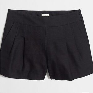 NWT J.Crew Factory 4" Pleated Black Short Size 2 A2527